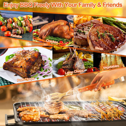 Portable Charcoal Grill Outdoor Tabletop Grill Small Barbecue Smoker