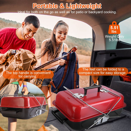 Portable Charcoal Grill Outdoor Tabletop Grill Small Barbecue Smoker