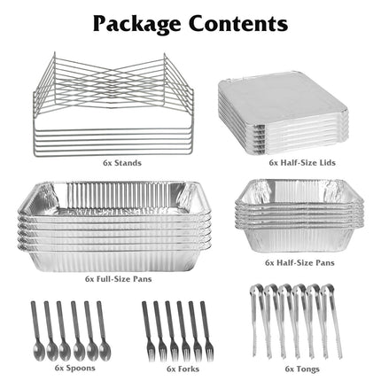 42Pcs Serve 6 Guests Disposable Chafing Dish Buffet Set Chafing