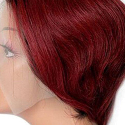 Ombre Short Bob Pixie Cut 13x4x1 T Lace Front Straight Human Hair Wigs