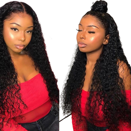 13x4x1 Water Wave 13x1x6 T part Lace Transparent Human Hair Wigs 180%