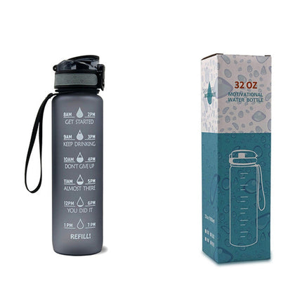 1L Tritan Water Bottle With Time Marker Bounce Cover