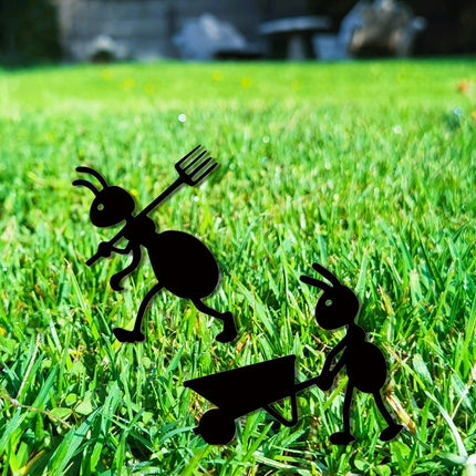 Decorative Iron Ant Garden Stake - Outdoor Metal Yard Art For Lawn,