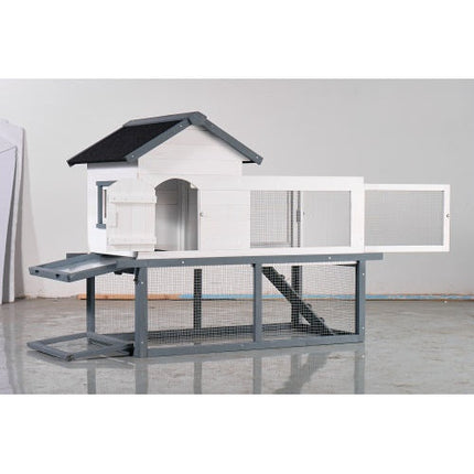 53-inch Double-tier Wooden Outdoor Indoor Waterproof Chicken Coop And