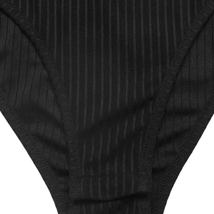 Leopard Trim Ribbed Knit Bodysuit