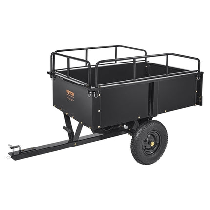 VEVOR Heavy Duty ATV Trailer Steel Dump Cart, 750-Pound 15 Cubic Feet,