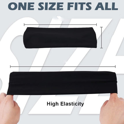 Sports Headbands For Men & Women -5 Pack,  Wicking Sweatbands, Elastic