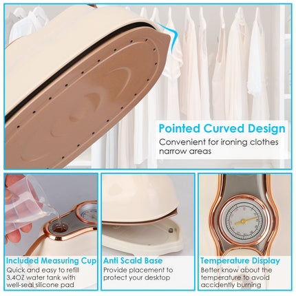 1Pc 1200W Foldable Handheld Clothes Iron Steamer With Wet Dry Ironing