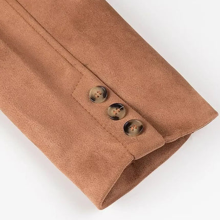Double-Breasted Lapel Collar Long Coat
