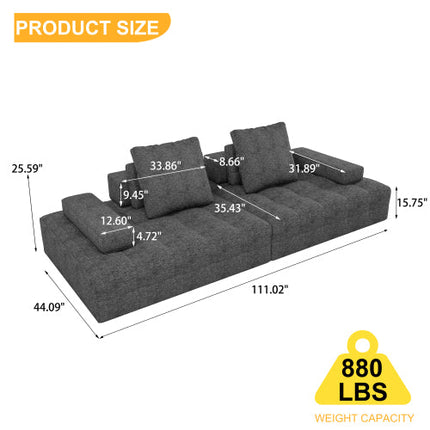 Sofa Couch For Living Room, Modern Loveseat Sofa With Extra Deep