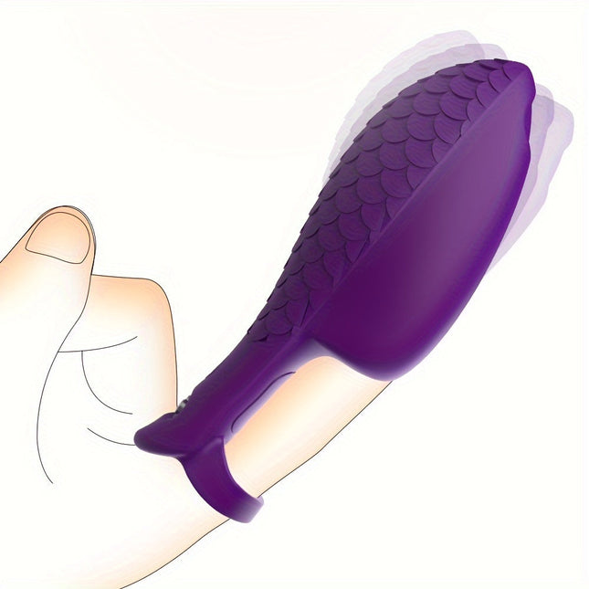Fish Scale Finger Suit Silicone 10 Frequency Vibration Finger Shake