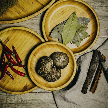 Bamboo Round Plate 8" inch |For Appetizers / Barbecue / Steak