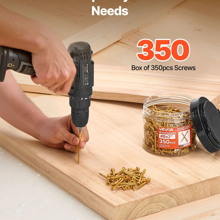 Wood Screws Anti-Rust 2-Inch Outdoor Deck Screws 350PCS T25 Torx Star