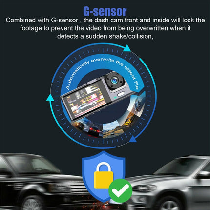 Car Dual Lens Dash Cam HD 1080P Front Rear Inside Video Recorder