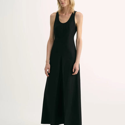 High Density Modal Mulberry Silk Insert U-neck Vest Dress"Simple Love"