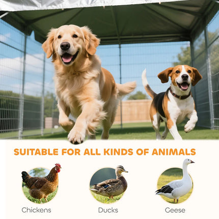 Outside Dog Kennel, 6.9' X 4.6' X 5' Puppy Play Pen With Canopy,