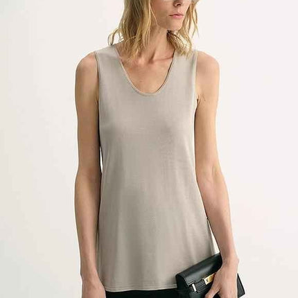 20NM ultra-fine high-quality silk, smooth and elegant U-neck straight