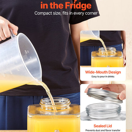 Beverage Dispenser, 0.8 Gallon Drink Dispensers For Parties, Glass