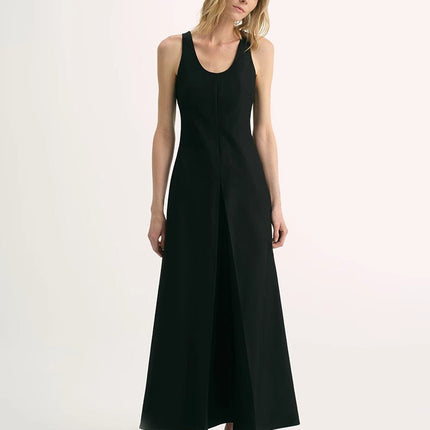 High Density Modal Mulberry Silk Insert U-neck Vest Dress"Simple Love"