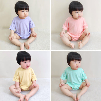 Baby Unisex Solid Color Rompers Wholesale 22051881