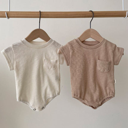 Baby Unisex Solid Color Rompers Wholesale 220531138