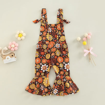Baby Kid Girls Flower Print Jumpsuits Wholesale 221229408