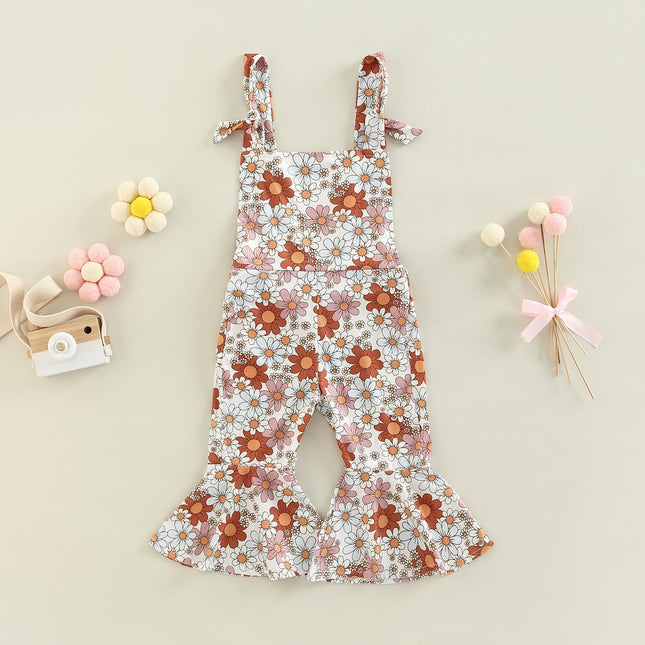 Baby Kid Girls Flower Print Jumpsuits Wholesale 221229408
