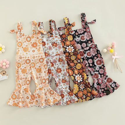 Baby Kid Girls Flower Print Jumpsuits Wholesale 221229408