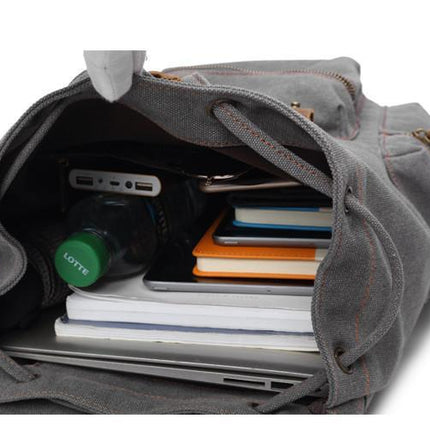 Fashion Contrast Color Canvas Backpack For Men And Women