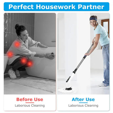 Electric Spin Scrubber Cordless Cleaning Brush Extendable With 8