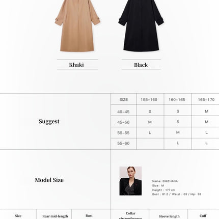 Women's Trench Coat Mid-Length British Wool Blend Petite-Friendly