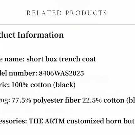 "Night Messenger" anti-wrinkle waterproof large lapel short straight