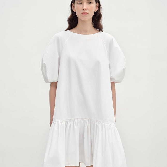 "Ailande" round neck puff sleeve temperament dress for women summer