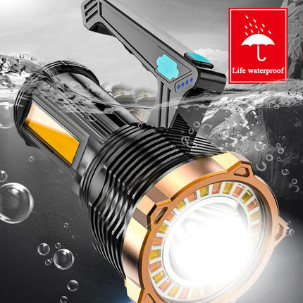 LED Torch USB Rechargeable COB Flashlight Spotlight Camping Light Most