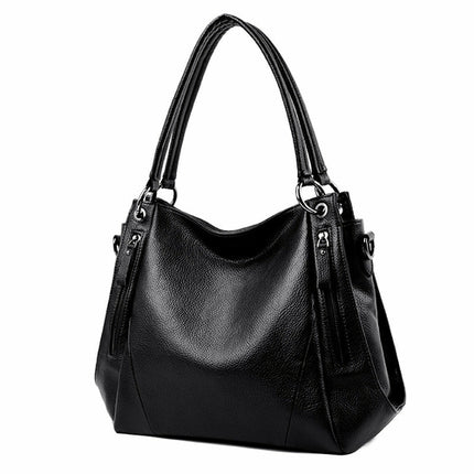 Soft Leather Boston Style Handbag For Women
