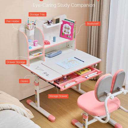 Kids Study Chair And Desk Set, Study Desk And Chair For Kids With