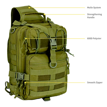 JupiterGear Tactical Military Sling Backpack 15L Shoulder Bag Molle