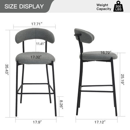 26 Counter Height Bar Stools Teddy Fabric Cover Kitchen Island Counter
