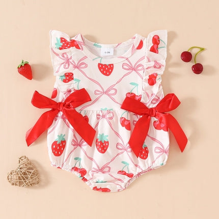 FruityNest™ – Baby Summer Romper with Short Sleeves