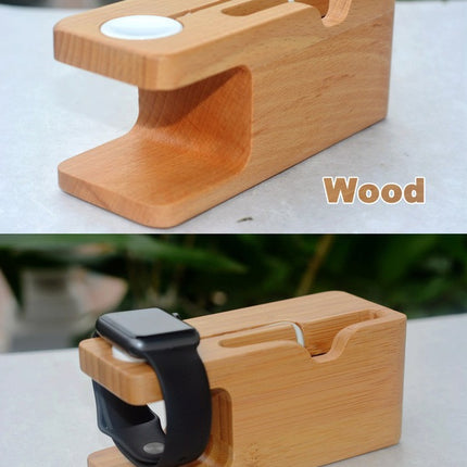 Bamboo Apple Watch Charger Holder & iPhone Holder