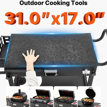 Outdoor Grill Cart, 31.0 X 17.0 Inch Tabletop Size Grilling Table,