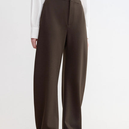 "Nostalgic Stroll" Wool Blended High Waist Curved Scimitar Casual