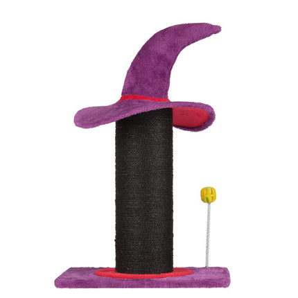 Wizard Hat Cat Scratching Post With Spring Ball Toy For Indoor Cats,