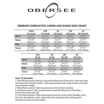 O3GL015 Obersee Girls Gymnastics Leotards One-Piece Athletic