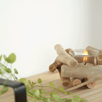 Wood Candle Holder Set