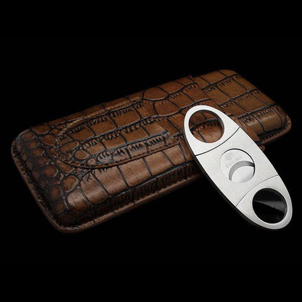 Genuine Crocodile Skin Cigar Case