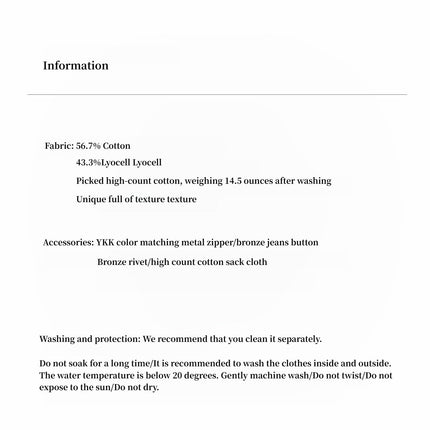 "Silent Deep Sea"Washed Vintage Blue Straight-leg Workwear Jeans for