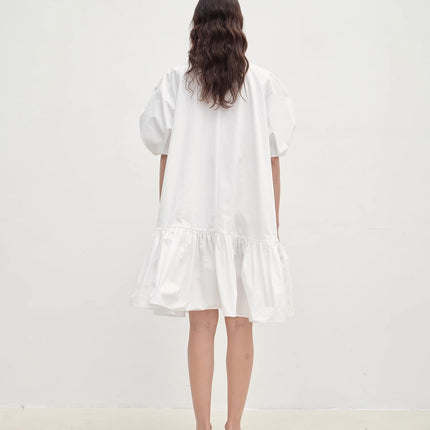 "Ailande" round neck puff sleeve temperament dress for women summer