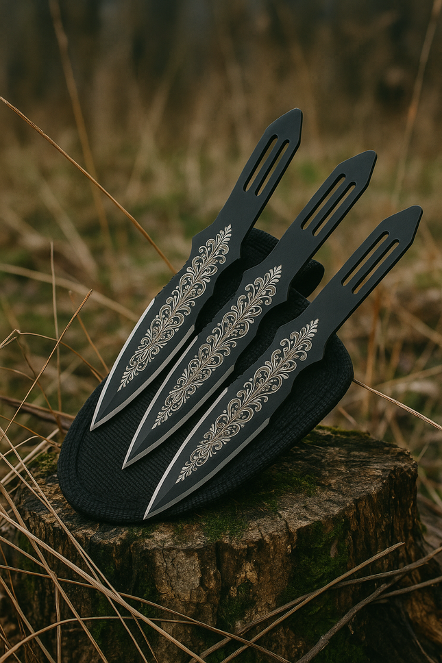 Custom Engraved 3-Piece Throwing Knife Set – 5.5″ Stainless Steel