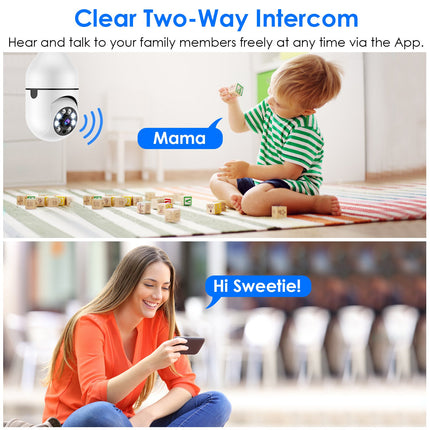 1Pc E27 WiFi Bulb Camera 1080P FHD WiFi IP Pan Tilt Security